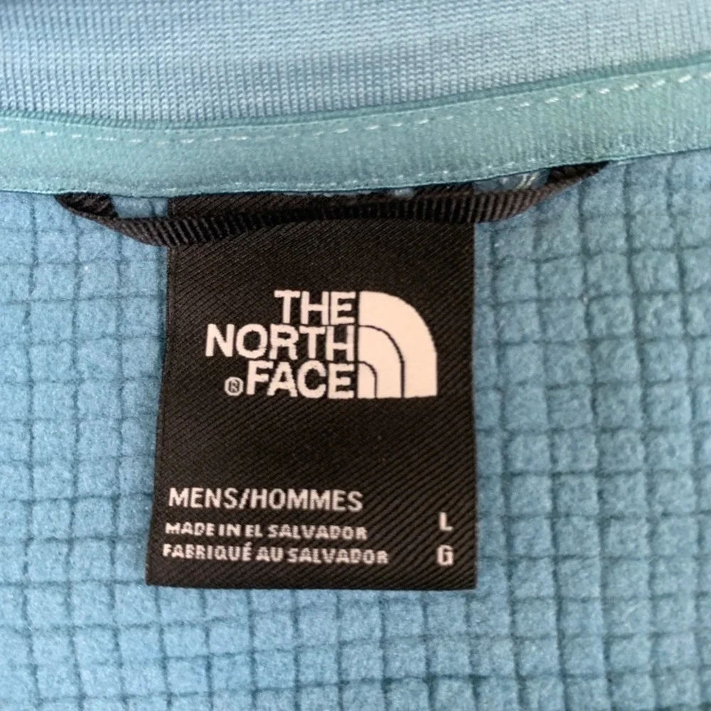 The North Face Mens Quarter Zip Grid Fleece‎ Pullover Blue NF0A8AZE Large